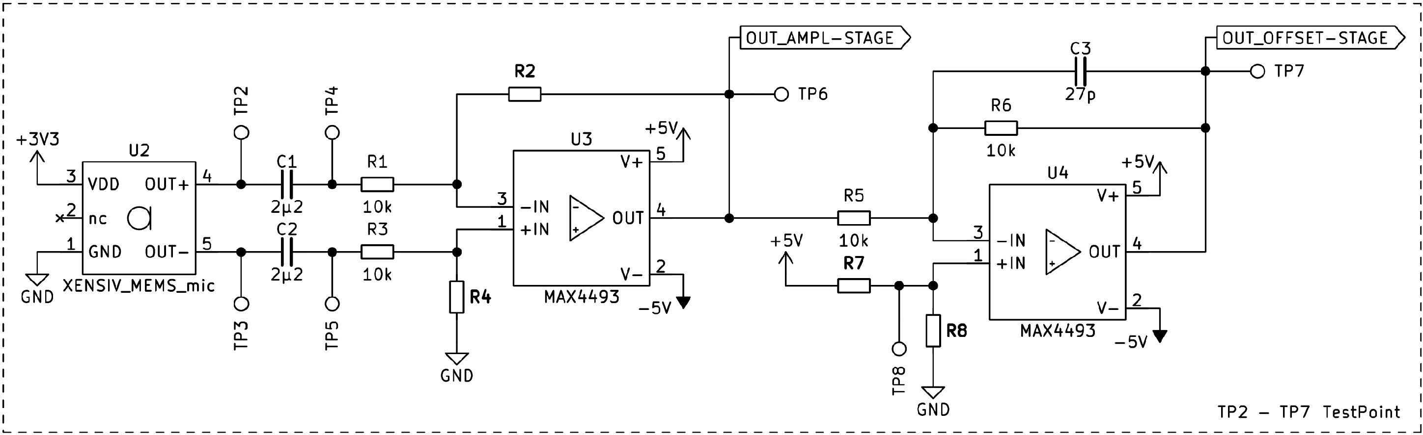 schematics of the first front-end prototype