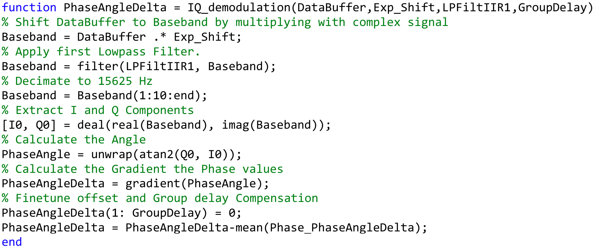 PhaseAngleDelta processing in Matlab